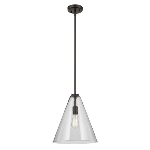 Everly 15.5'' 1-Light Cone Pendant with Clear Glass in Olde Bronze (10687|42200OZ)