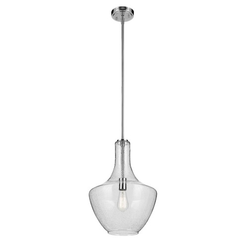Everly 19.75'' 1-Light Bell Pendant with Clear Seeded Glass in Chrome (10687|42046CHCS)