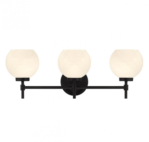 Hannah 3-Light Bathroom Vanity Light in Matte Black (641|V6-L8-9621-3-BK)