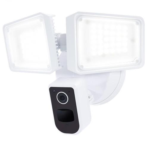 36 Watt Rectangular Outdoor SMART Security Light with Camera; Starfish Enabled; Tunable White; White (81|65/920)