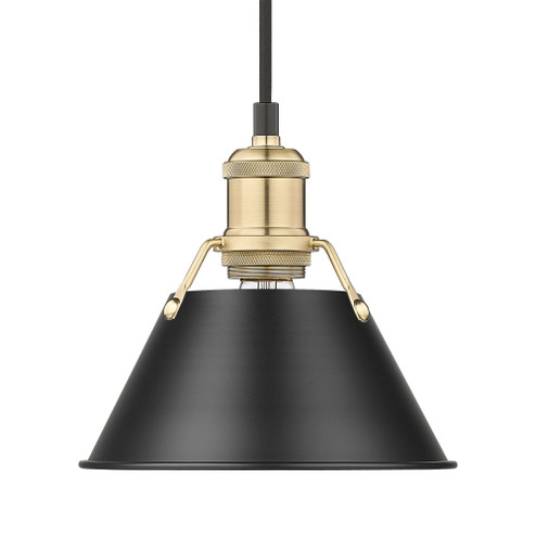 Yep by Golden Lighting Orwell 1-light 8in Pendant in Brushed Champagne Brass and Matte Black shade (36|3306-S BCB-BLK)