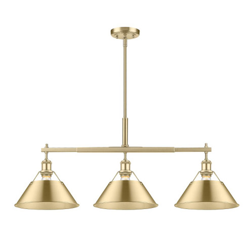 Orwell BCB 3 Light Linear Pendant in Brushed Champagne Bronze with Brushed Champagne Bronze shades (36|3306-LP BCB-BCB)