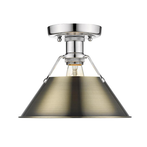 Orwell CH Flush Mount in Chrome with Aged Brass shade (36|3306-FM CH-AB)