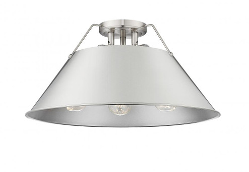 Orwell PW 3 Light Flush Mount in Pewter with Pewter shade (36|3306-3FM PW-PW)