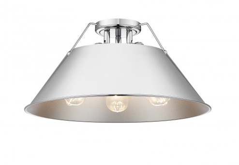 Orwell CH 3 Light Flush Mount in Chrome with Chrome shade (36|3306-3FM CH-CH)