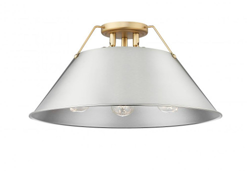 Orwell BCB 3 Light Flush Mount in Brushed Champagne Bronze with Pewter shade (36|3306-3FM BCB-PW)