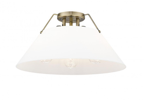 Orwell AB 3 Light Flush Mount in Aged Brass with Opal Glass (36|3306-3FM AB-OP)