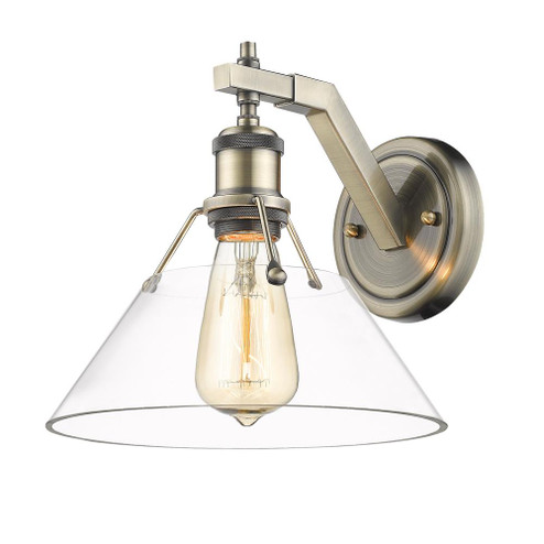 Orwell AB 1 Light Wall Sconce in Aged Brass with Clear Glass (36|3306-1W AB-CLR)