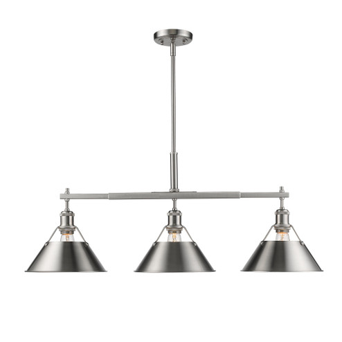 Yep by Golden Lighting Orwell 3-light Island Light in Pewter (36|3306-LP PW-PW)