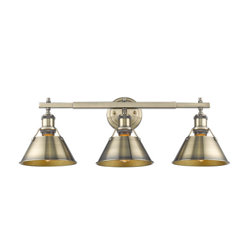 Yep by Golden Lighting Orwell 3-light Vanity in Aged Brass (36|3306-BA3 AB-AB)