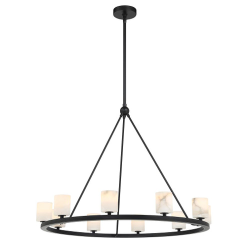 Aragon 10 Light LED Matte Black Chandelier (205|ARA-10265-MK-ST)