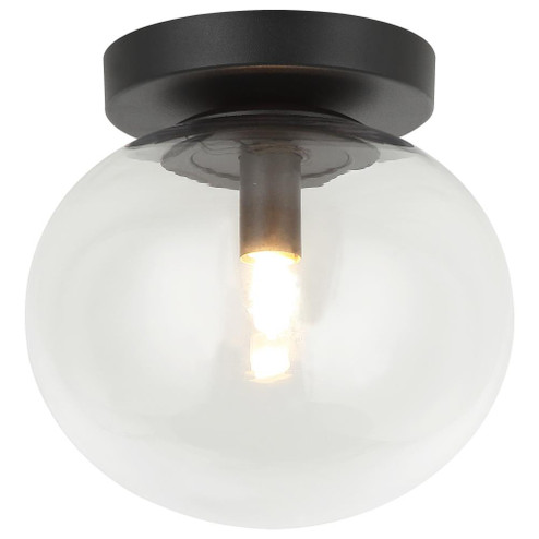 1 LT 6.9''DIA ''BULBUS'' MATTE BLACK CEILING MOUNT / CLEAR GLASS G9 LED 10W (3605|X38101MB)