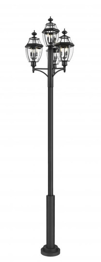 3 Light Outdoor Post Mount Fixture (276|580PHB-4-5010P-BK)