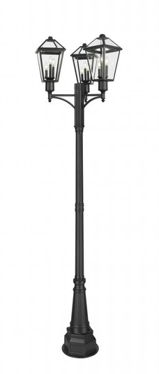 3 Light Outdoor Post Mount Fixture (276|579PHBR-3-564P-BK)