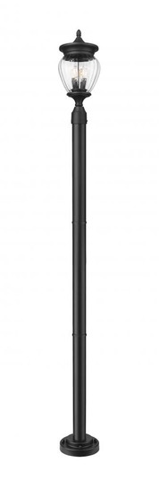 3 Light Outdoor Post Mounted Fixture (276|5016PHMR-5012P-BK)