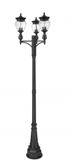 3 Light Outdoor Post Mounted Fixture (276|5016PHMR-3-564P-BK)