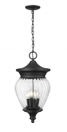 4 Light Outdoor Chain Mount Ceiling Fixture (276|5016CHB-BK)
