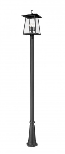 4 Light Outdoor Post Mounted Fixture (276|5015PHBR-519P-BK)