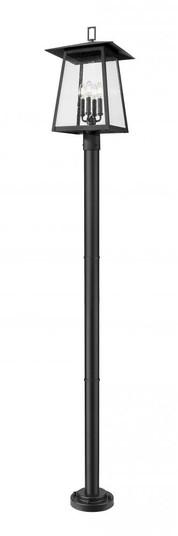 4 Light Outdoor Post Mounted Fixture (276|5015PHBR-5012P-BK)
