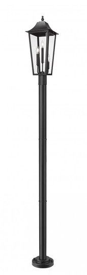 3 Light Outdoor Post Mounted Fixture (276|5008PHBR-5012P-BK)