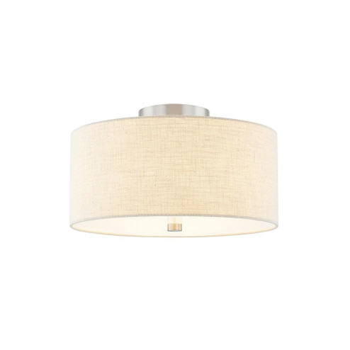 Classic 14'' Drum Semi-Flush (254|FAB-9765-CREM-NCKL)