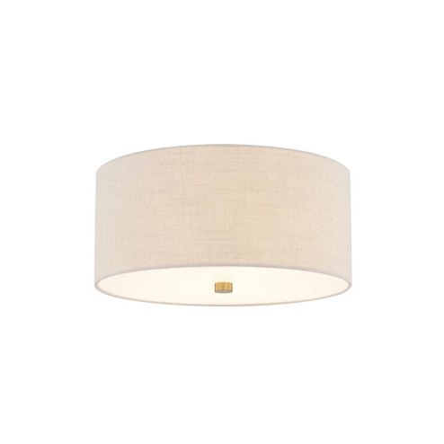 Classic 14'' Drum Flush-Mount (254|FAB-9735-CREM-BRSS)