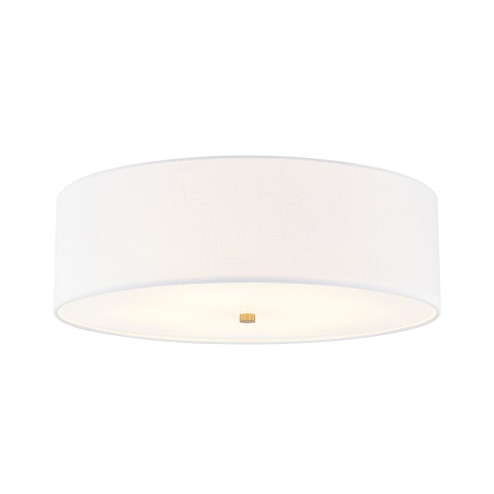 Classic 25'' Drum Flush-Mount (254|FAB-9732-WHTE-BRSS)