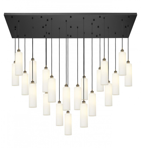 Crown Point - 21 Light - 71 inch - Brushed Brass - Multi Pendant (3442|172BK-B-21P-BB-G434-12WH)