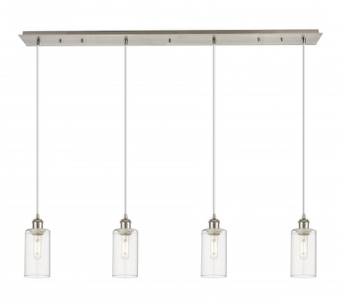 Crown Point - 4 Light - 49 inch - Brushed Satin Nickel - Linear Pendant (3442|124B-4P-SN-G434-7CL)
