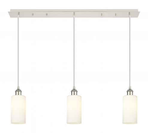 Crown Point - 3 Light - 37 inch - Polished Nickel - Linear Pendant (3442|123B-3P-PN-G434-7WH)