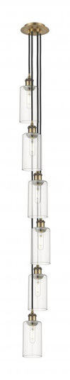 Crown Point - 6 Light - 7 inch - Brushed Brass - Multi Pendant (3442|106B-6P-BB-G434-7CL)