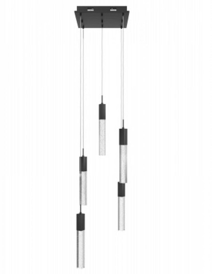The Original Glacier Collection 5 Light Multi Pendant in Polished Chrome with Bubbled Crystal (4450|HF1900-5-GL-BB)