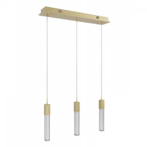 Boa  37'' Multi Pendant in Brushed Brass with Studded Glass (4450|HF1900-3-BOA-BB)