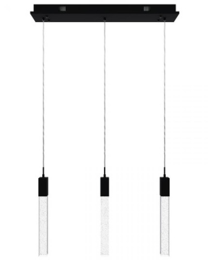 The Original Glacier Collection 3 Light Linear Multi Pendant in Brushed Brass with Bubbled Crystal (4450|HF1900-3-GL-BB)