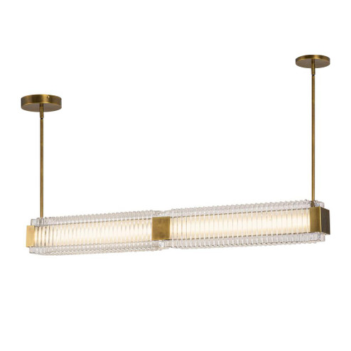 Alai 47-in Vintage Brass/Ribbed Glass LED Linear Pendant (7713|LP374247VBCR-UNV)