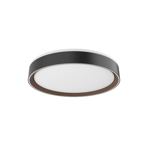 Essex 16-in Black/Walnut LED Flush Mount (461|FM43916-BK/WT-5CCT)