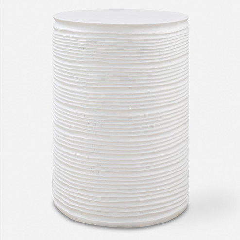 Uttermost Borderline White Drum Table (85|24117)