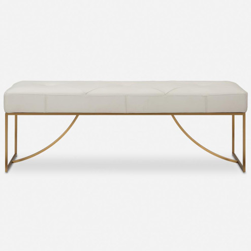 Uttermost Swale Ivory Leather Bench (85|23843)
