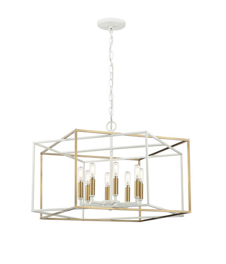 Lowe 8-Light Pendant Light Matte White/Vintage Brass (670|22608-MW/VB)