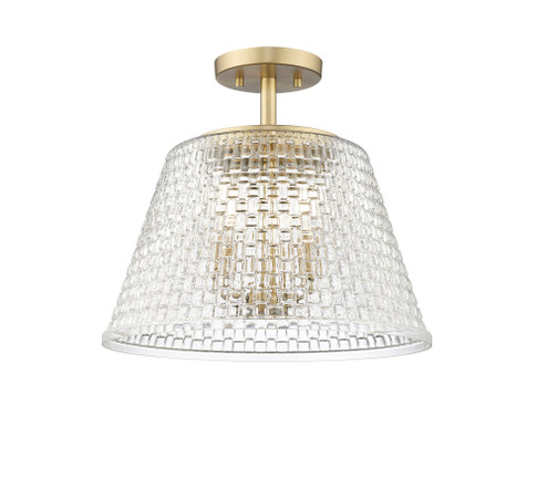 Saben 3-Light Semi-Flush Ceiling Mount Vintage Brass (670|22100-VB)