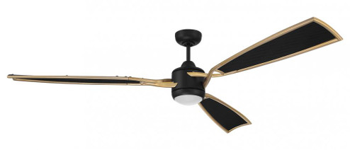 Viva 72'' 3-Blade Ceiling Fan in Flat Black/Satin Brass w/ Flat Black Fabric Texture ABS Blades (20|VIA72FBSB3)