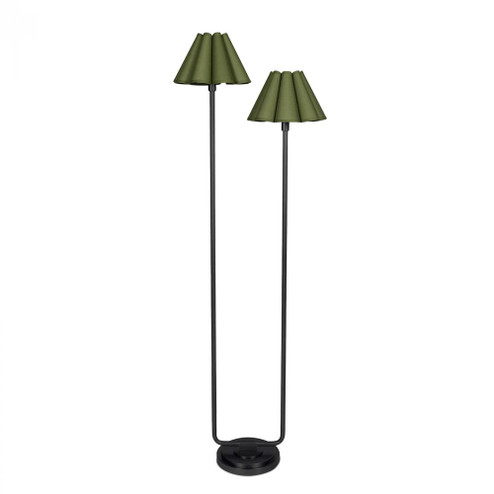 Regina Andrew Polly Floor Lamp (Blackened Brass with Olive Scalloped Shade) (5533|14-1066BB-GRN)