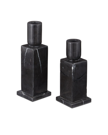Lithos Black Candle Holder Set of 2 (92|1200-0952)