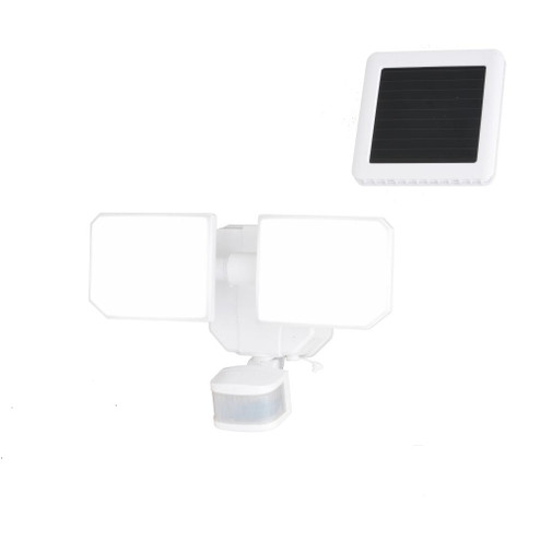 10.25-in. 2 Light Solar LED Outdoor Motion Sensor Security Flood Light White (51|T0722)