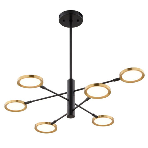 Cullerto 34.75-in. 6 Light LED Pendant Matte Black and Antique Gold (51|P0424)