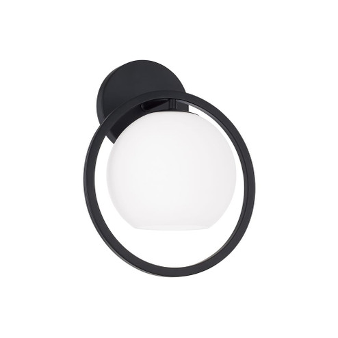 1-Light Circle Sconce in Matte Black with Soft White Glass (42|657411MB-559)