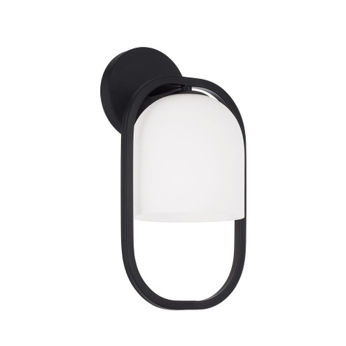 1-Light Capsule Sconce in Matte Black with Soft White Glass (42|657311MB-558)