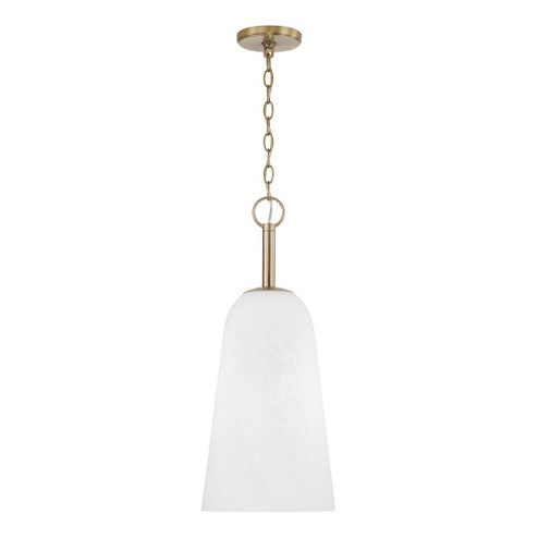 1-Light Pendant in Matte Brass with Faux Alabaster Glass (42|356911MA)