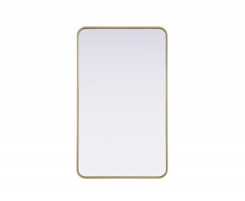 R Corner Mirror 24''x40''x2'' Brass (758|MR8A2440BRA)
