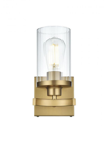 Wall sconce W4.7''x E5.6'' x H9.8''L1 Satin Gold frame with Clear glass (758|LD7316W5SG)